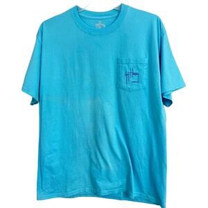 Guy Harvey Bluewater Shirt Large Mens Short Sleeve Pocket Red Swordfish USA